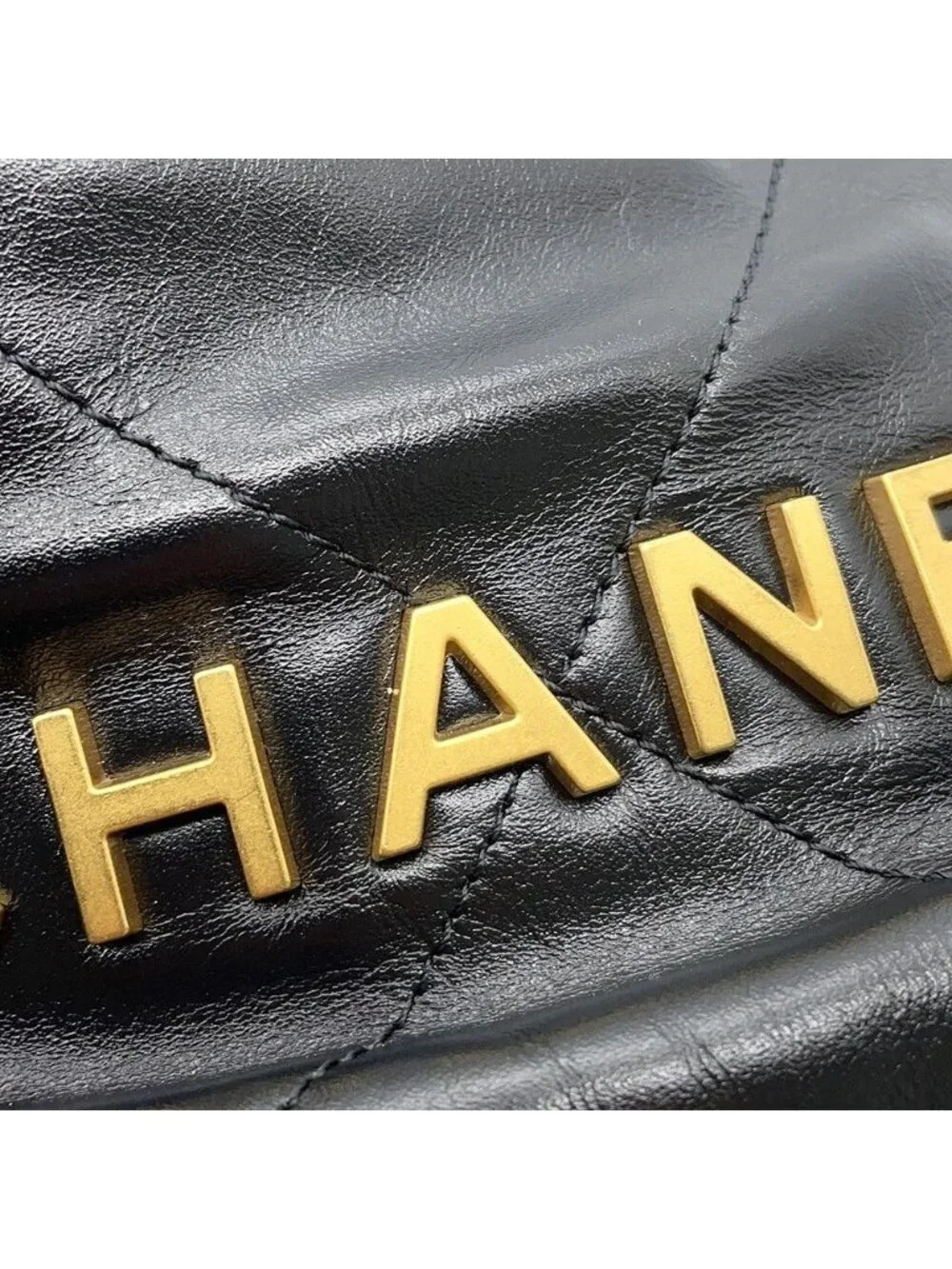 Chanel 22 Mini CC Logo Shiny Calf Leather 2-Way Shoulder Bag Black